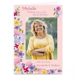 Kids Card Factory Photo Kerry Spurling Birthday Card - Multicolour Flowers