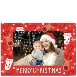 Card Factory Photo Kerry Spurling Christmas Card - Santa and Rudolph Border