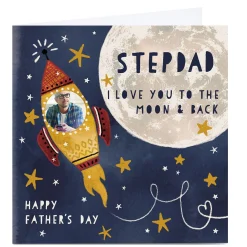 Discount Photo Kerry Spurling Father's Day Card - Stepdad Moon & Back Father's Day|Photo