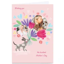 Best Photo Kerry Spurling Mother's Day Card - Dog Holding Flowers Tatty Teddy|Photo