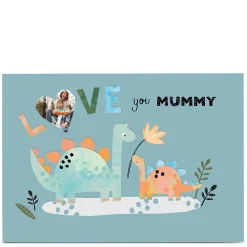 Card Factory Photo Kerry Spurling Mother's Day Card - Love you, Mummy Dinosaur