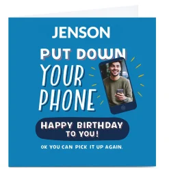 Sale Photo Larger than Life Birthday Card - Phone Down For Uncle|For Son