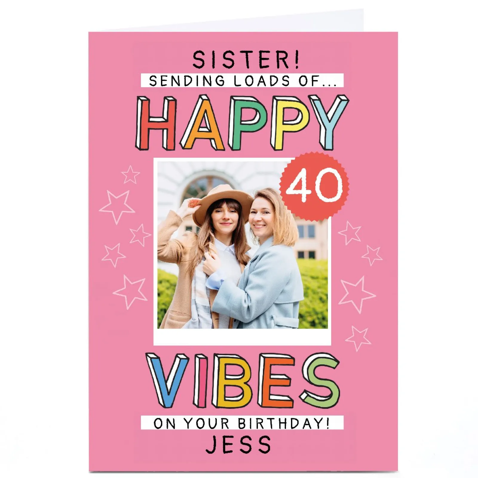 Photo Lemon & Sugar Birthday Card - Sister Happy Vibes, Editable Age For Sister|For Niece