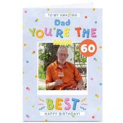 Card Factory Photo Lemon & Sugar Birthday Card - You're the Best Dad, Editable Age