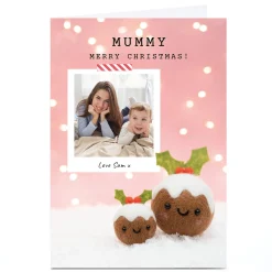 Card Factory Photo Lemon & Sugar Christmas Card - Mummy, Puddings