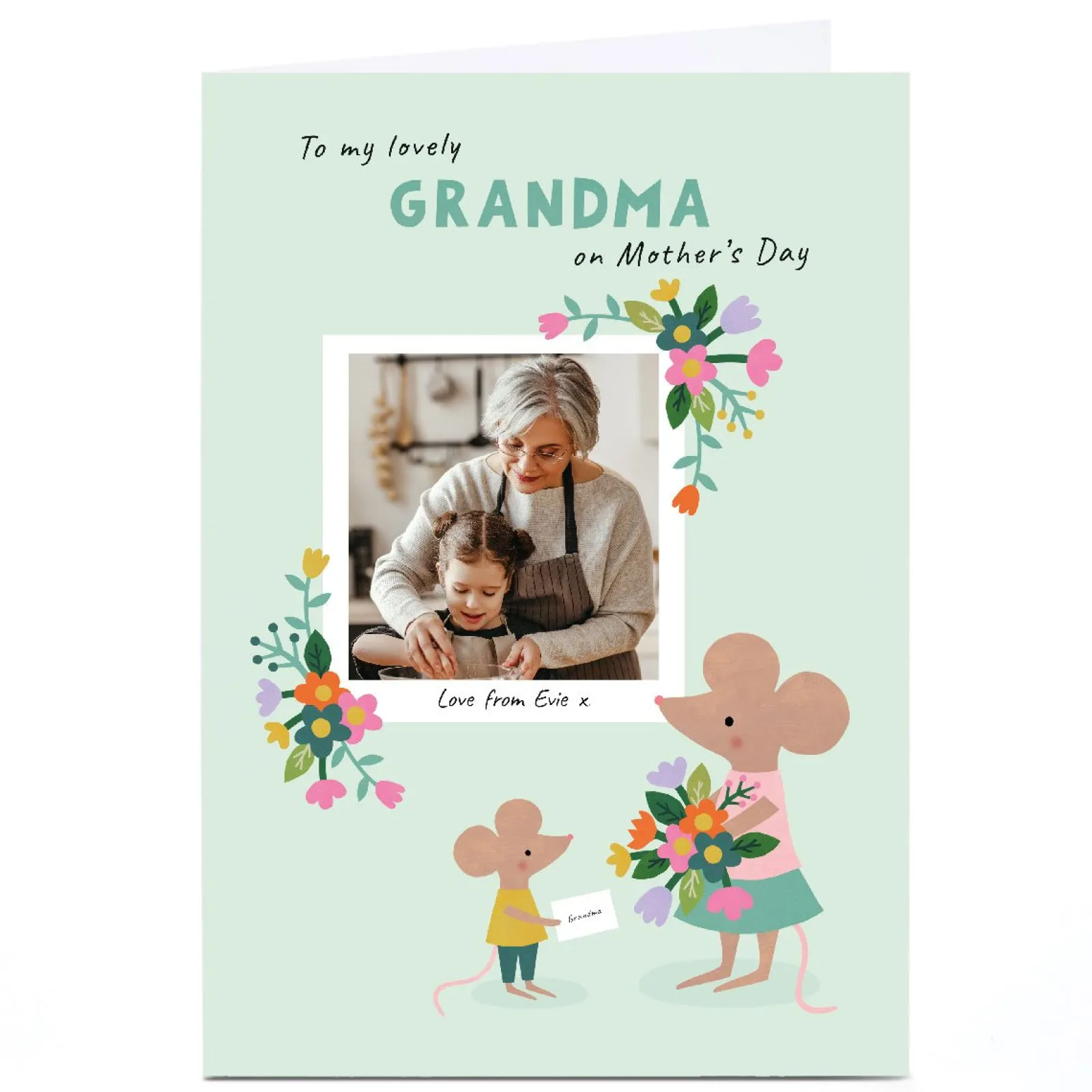 Photo Lemon & Sugar Mother's Day Card - Grandma Mouse Photo