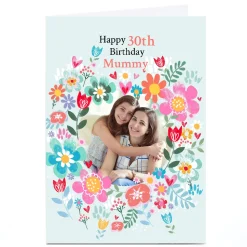 Online Photo Lindsay Loves to Draw 30th Birthday Card - Flower Frame, Editable Age & Recipient For Wife|For Sister