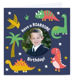 Kids Card Factory Photo Little Ginger Birthday Card - Cute Dinosaurs