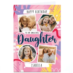 Photo Little Mono Birthday Card - Amazing Daughter Kids For Daughter|Daughter