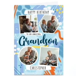 Kids Card Factory Photo Little Mono Birthday Card - Amazing Grandson