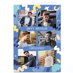 Outlet Photo Little Mono Birthday Card - Blue Abstract Congratulations|For Everyone