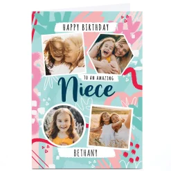 Hot Photo Little Mono Birthday Card - Amazing Niece Kids For Niece|For Kids