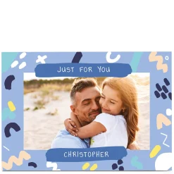 Photo Little Mono Card - Blue Just For You Any Occasion|Congratulations