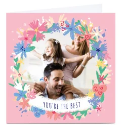 Card Factory Photo Little Mono Card - Floral Frame