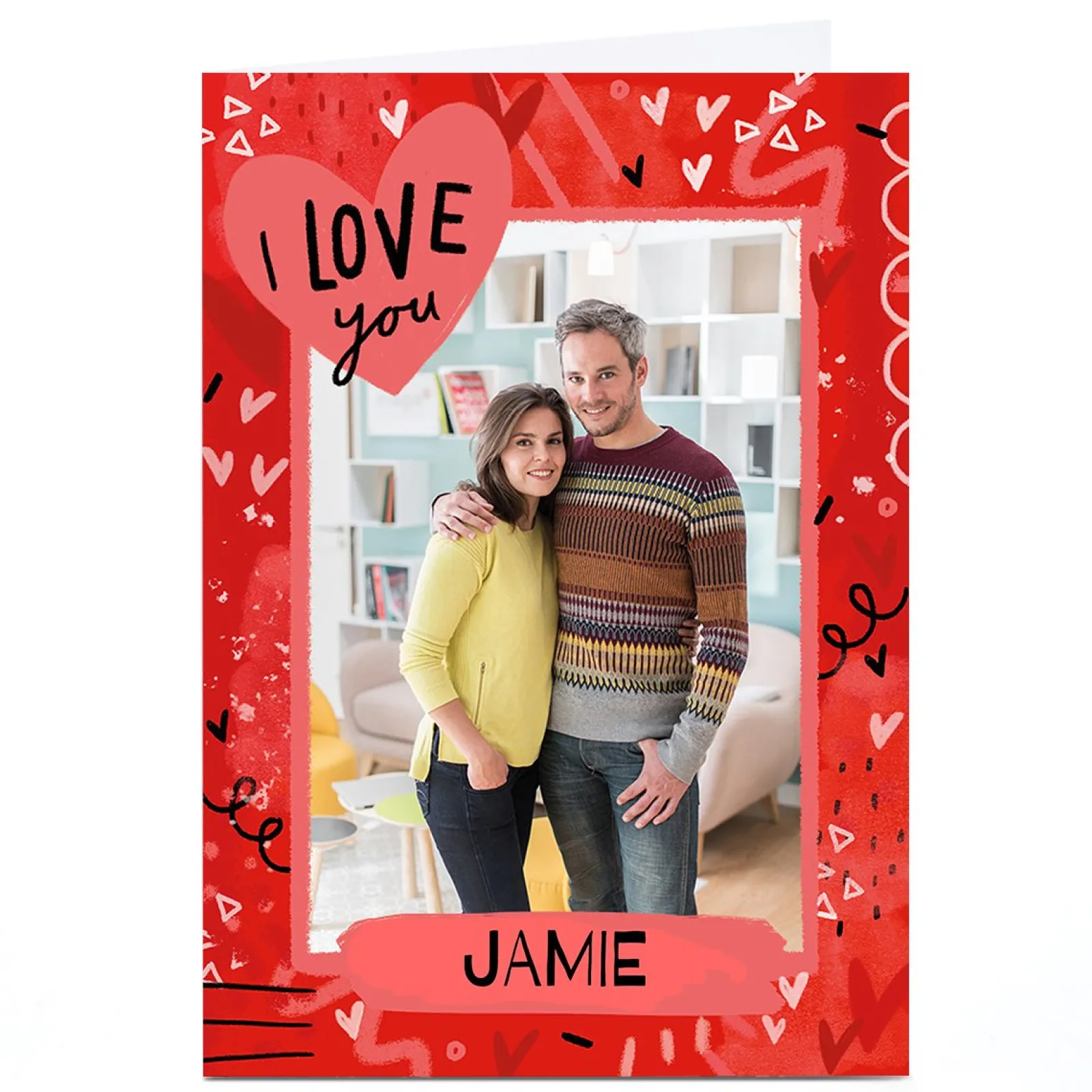 BOY Card Factory Photo Little Mono Valentine's Day Card - I Love You