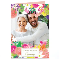 Card Factory Photo Mother's Day Card - Floral Edges, Granny
