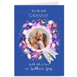 Card Factory Photo Mother's Day Card - Floral Ribbon, Best Granny