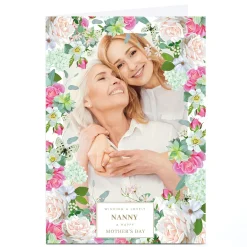 Card Factory Photo Mother's Day Card - Floral Border, Nanny