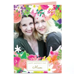 Photo Mother's Day Card - Floral Edges, Mum Photo
