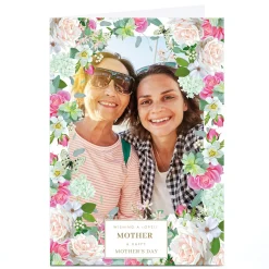 Card Factory Photo Mother's Day Card - Floral Border, Mother