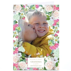 Card Factory Photo Mother's Day Card - Floral Border