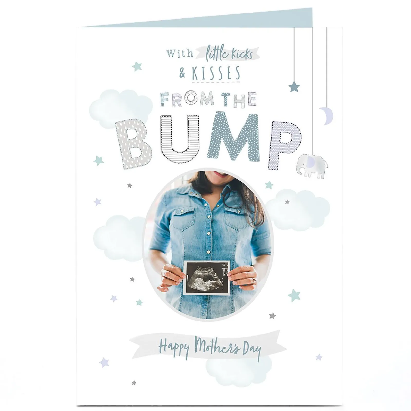 Sale Photo Mother's Day Card - Kicks & Kisses From Bump Photo