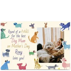 Outlet Photo Mother's Day Card - Round of A-Paws Dogs Photo
