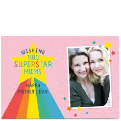 Hot Photo Mother's Day Photo Card - Two Superstar Mums Photo