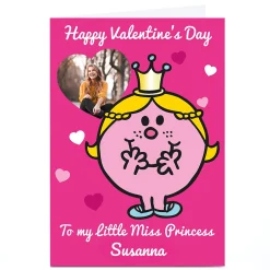 Card Factory Photo Mr Men & Little Miss Valentine's Day Card - Little Miss Princess