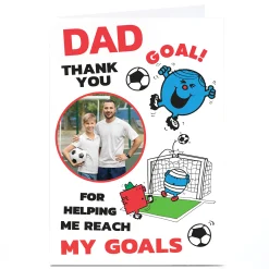 Card Factory Photo Mr Men Father's Day Card - Helping Me Reach My Goals, Dad