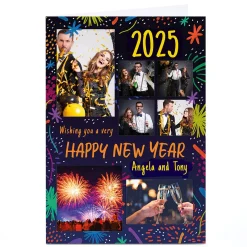 Online Photo New Year Card - 6 Photo Fireworks Photo