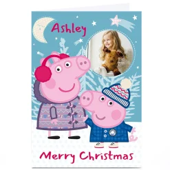 Card Factory Photo Peppa Pig Christmas Card - Name & Photo