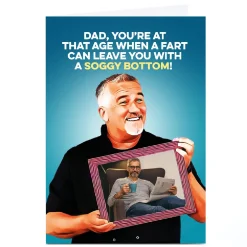 Card Factory Photo PG Quips Birthday Card - Soggy Bottom, Dad
