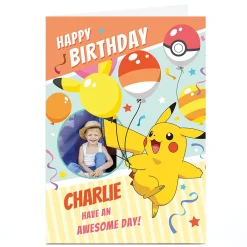 Kids Card Factory Photo Pokemon Birthday Card - Have An Awesome Day