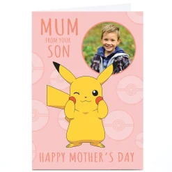 New Photo Pokemon Mother's Day Card - Cute Pikachu, From your Son Photo