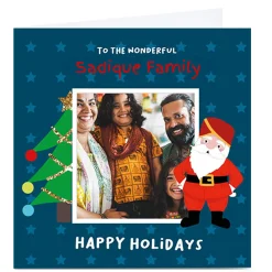 Card Factory Photo Roshah Designs Christmas Card - Happy Holidays Santa