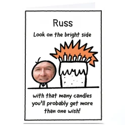 BOY Card Factory Photo Scrawls Birthday Card - Bright Side