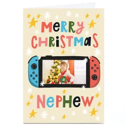 Card Factory Photo Stevie Studio Christmas Card - Game Controller, Nephew