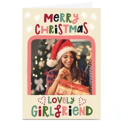 New Photo Stevie Studio Christmas Card - Pastel Pink Frame, Lovely Girlfriend Christmas|Photo