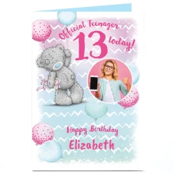 New Photo Tatty Teddy 13th Birthday Card - Officially a Teenager Kids For Niece|For Granddaughter