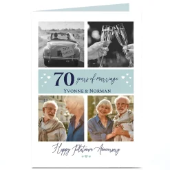 Card Factory Photo 70th Anniversary Card - Happy Platinum Anniversary