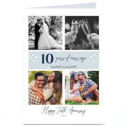 Card Factory Photo 10th Anniversary Card - 10 Years Of Marriage