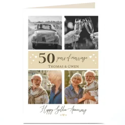 Card Factory Photo 50th Anniversary Card - Happy Golden Anniversary