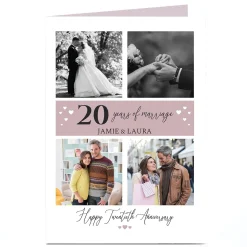 Card Factory Photo 20th Anniversary Card - Happy Twentieth
