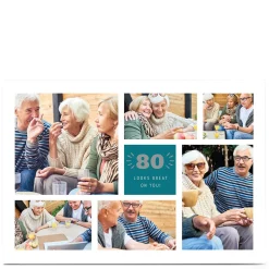 Card Factory Photo 80th Birthday Card - Looks Great On You