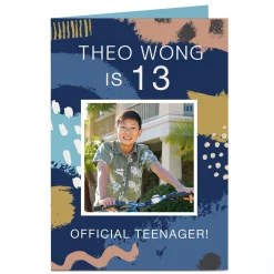 New Photo 13th Birthday Card - Officially A Teenager Kids For Son|For Nephew