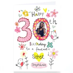 Card Factory Photo 30th Birthday Card - To A Fantastic Sister