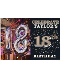 Card Factory Photo 18th Birthday Invitation - Gold Stars