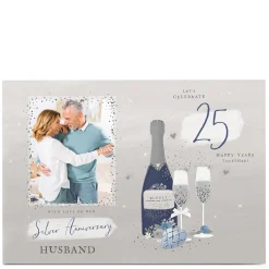 Card Factory Photo 25th Wedding Anniversary Card - Let's Celebrate