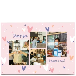 Online Photo Thank You Card - Hearts & Any Message Thank You|Photo